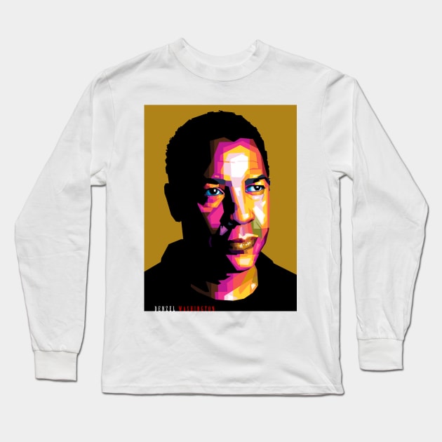 Denzel Washington Long Sleeve T-Shirt by Wijaya6661